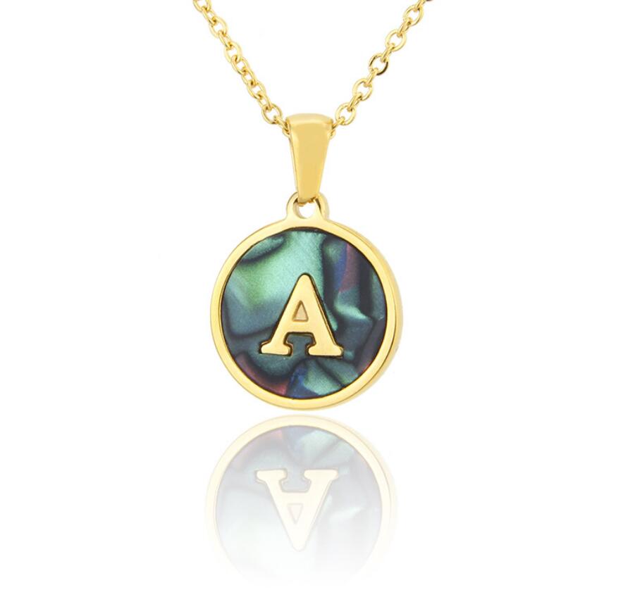 26 Letters Pendant Necklace Women/Girls Stainless Steel Chain Necklace
