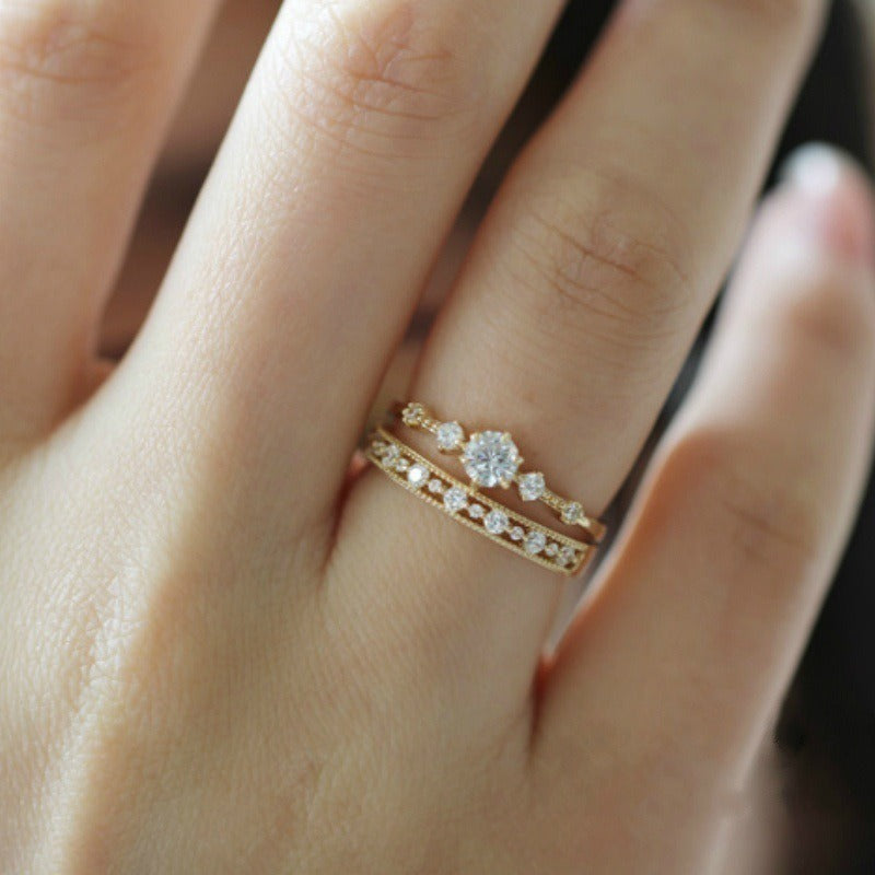 New European and American Popular Jewelry Creative Simple Fashion Zircon Ring for Women