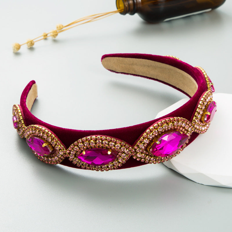 Headband Ins Style Fashion Super Flash Rhinestone Baroque Headband French Temperament Head Jewelry