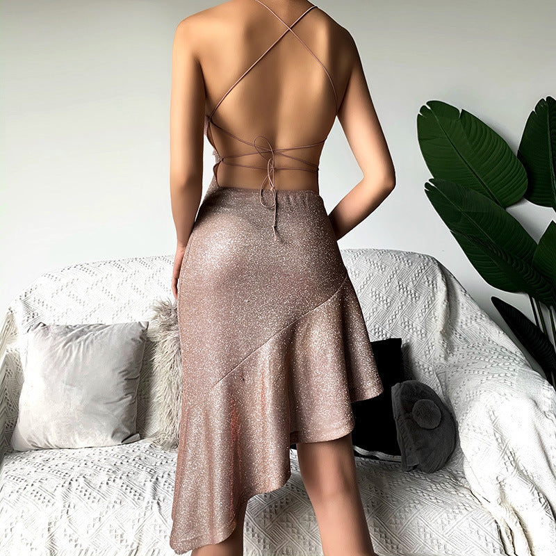 Halter Strap Womens Bright Dress