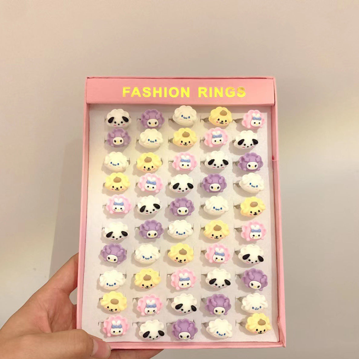 Children's Ring Jewelry Set Korean Cartoon Toy Ring Lovely Princess Girl Gift Resin Ring