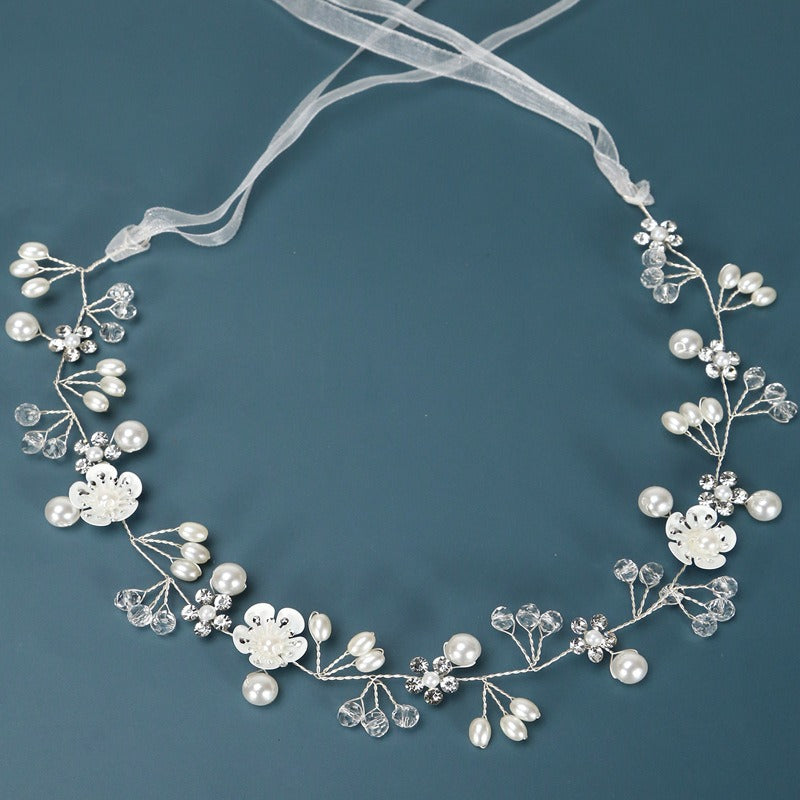 European and American Bridal Jewelry, Flower Handmade Beaded Headband, Hair Band, Wedding Dress Headwear, Hair Accessories