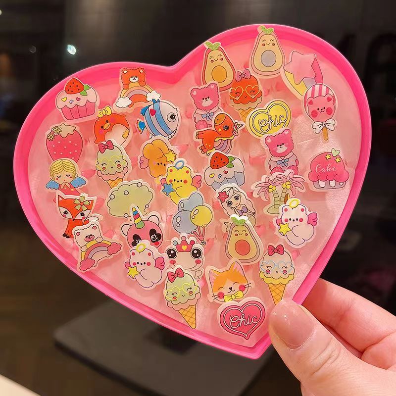 Children's Ring Female Cartoon Jewelry Princess Ring Resin Toy Set Kindergarten Little Gift Girl Handwear