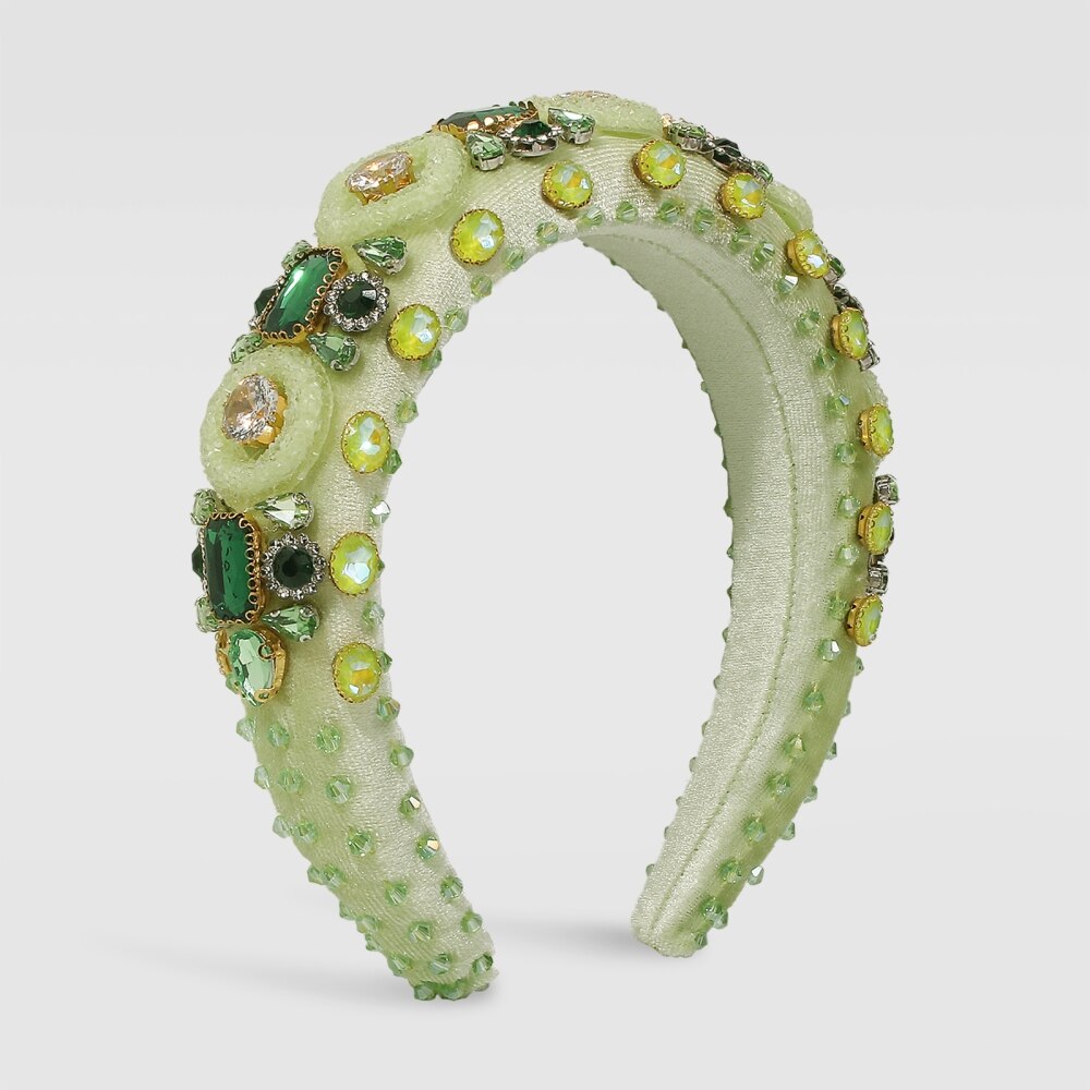 Exquisite Embroidery Rhinestone Flower Headbands Simulation Pearl Beads Padded Headpieces Women's Hair Jewelry Accessories Gifts
