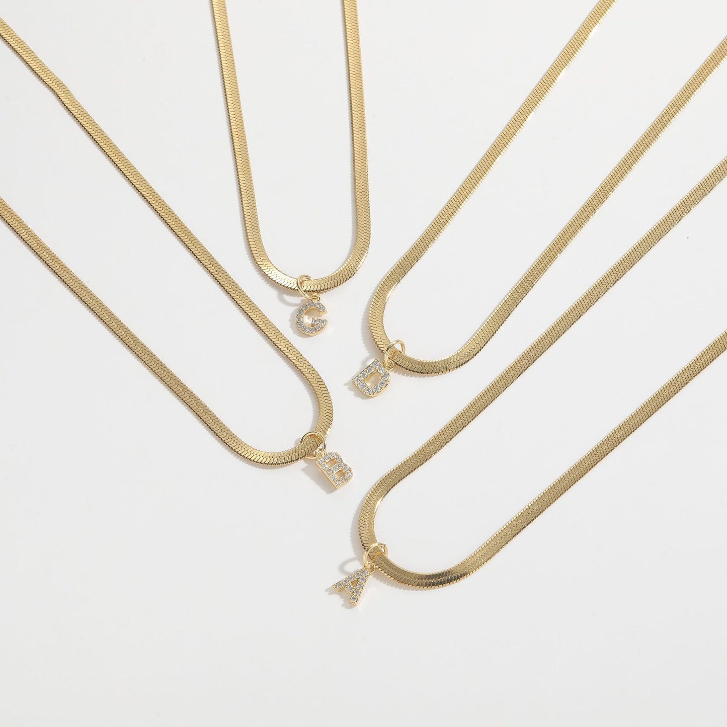 26 Letter Necklace 3Mm Titanium Steel Chain Copper Plated 18K Genuine Gold Jewelry Snake Bone Chain