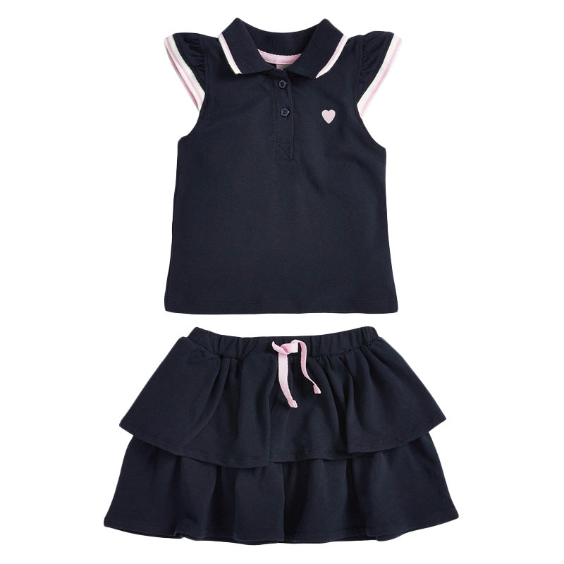 Girls Suits Children's Clothing Summer New Girls Skirt Suits Knitted Children's Suits