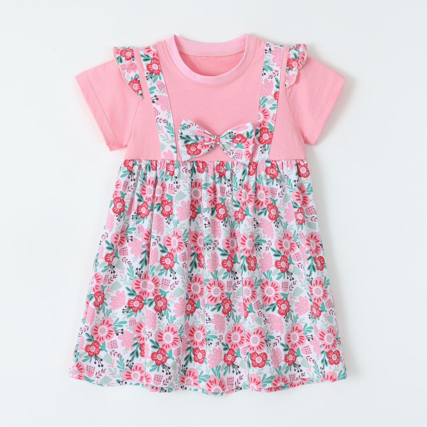 Girls' Dress Cartoon Bow Kids Dress Princess Dress