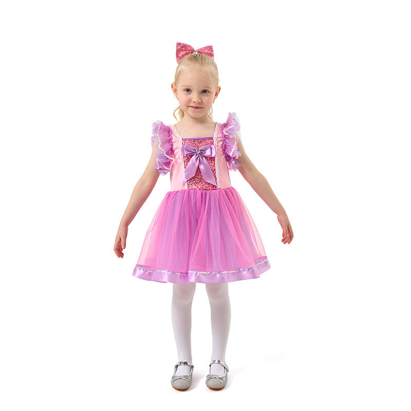 Cotton Ball Dress for Girls Princess Costume for Kindergarten PerformanceChildren's Party Dress