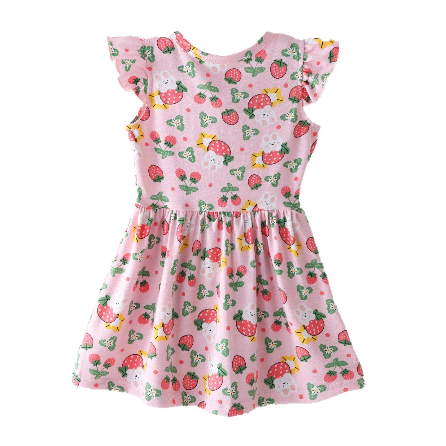 Style Girls' Dress Cartoon Ruffle Sleeve Dress Princess Dress