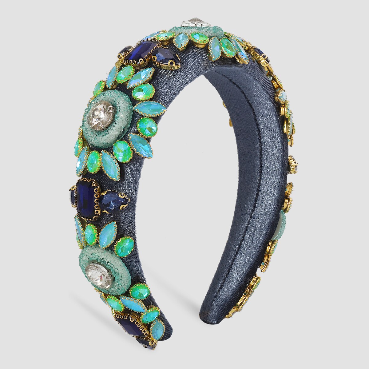 Exquisite Embroidery Rhinestone Flower Headbands Simulation Pearl Beads Padded Headpieces Women's Hair Jewelry Accessories Gifts