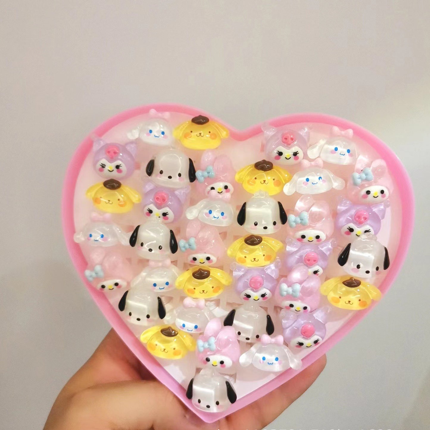 Children's Ring Jewelry Set Korean Cartoon Toy Ring Lovely Princess Girl Gift Resin Ring