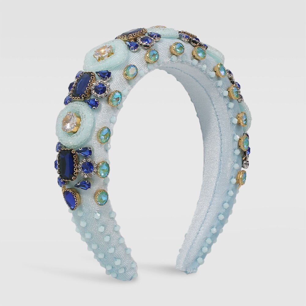 Exquisite Embroidery Rhinestone Flower Headbands Simulation Pearl Beads Padded Headpieces Women's Hair Jewelry Accessories Gifts