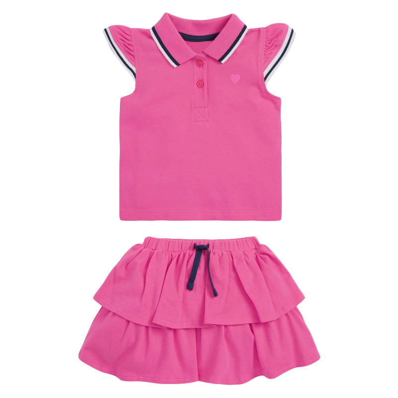 Girls Suits Children's Clothing Summer New Girls Skirt Suits Knitted Children's Suits
