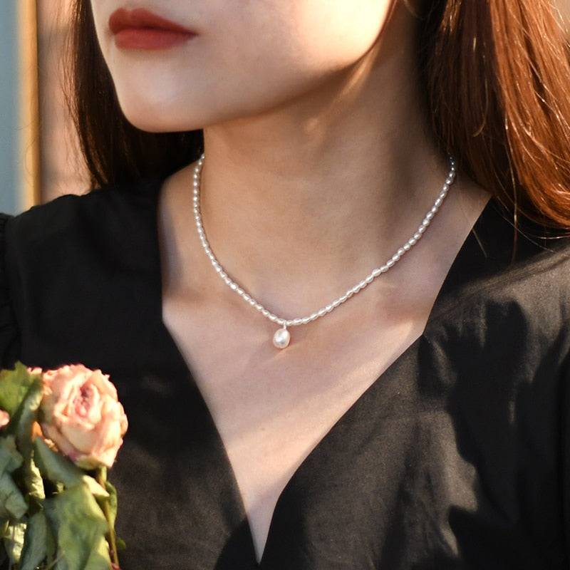 Freshwater Pearl Necklace 925 Sterling Silver