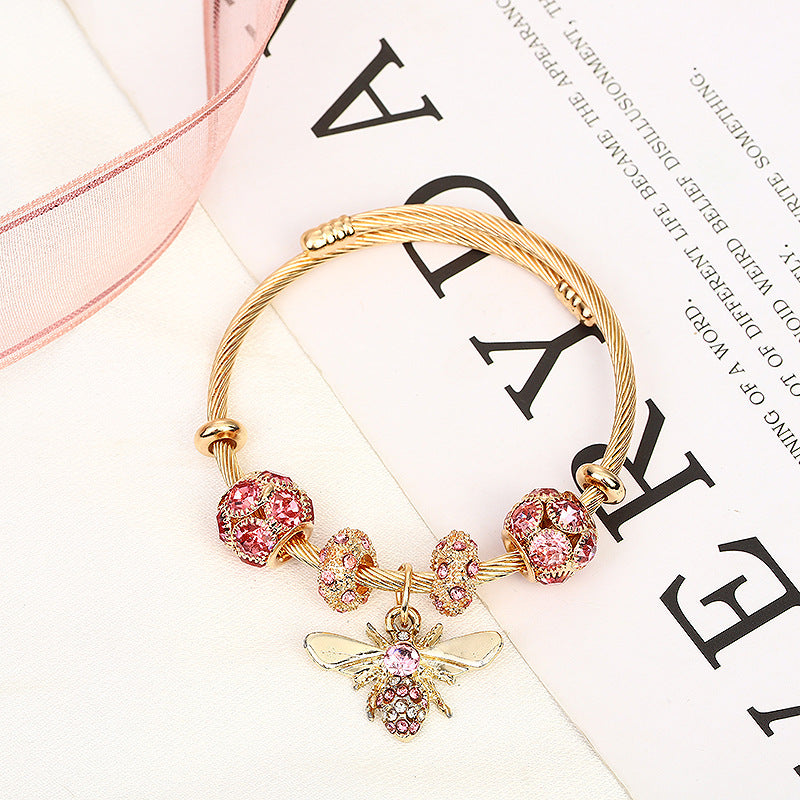 womens Sparkling Diamond Ball Bracelet