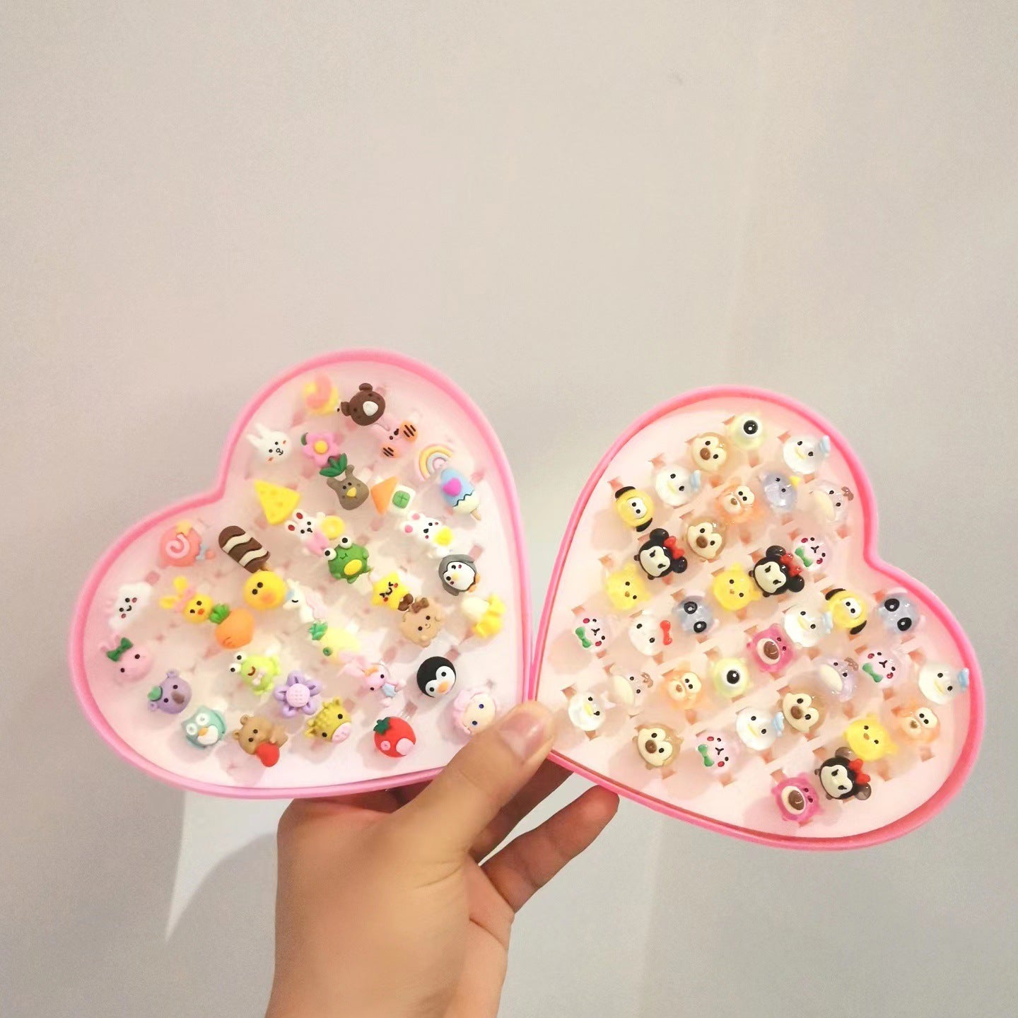 Children's Ring Jewelry Set Korean Cartoon Toy Ring Lovely Princess Girl Gift Resin Ring