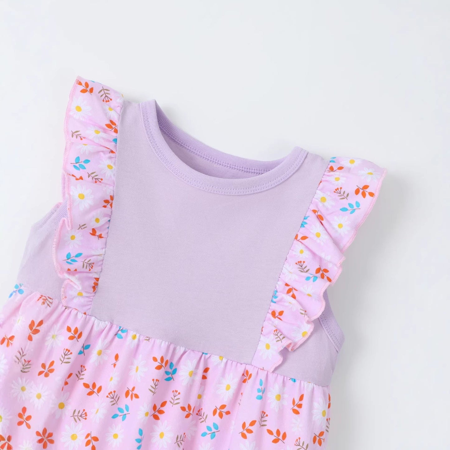 Style Floral Sleeveless Ruffle Princess Dress for Girls