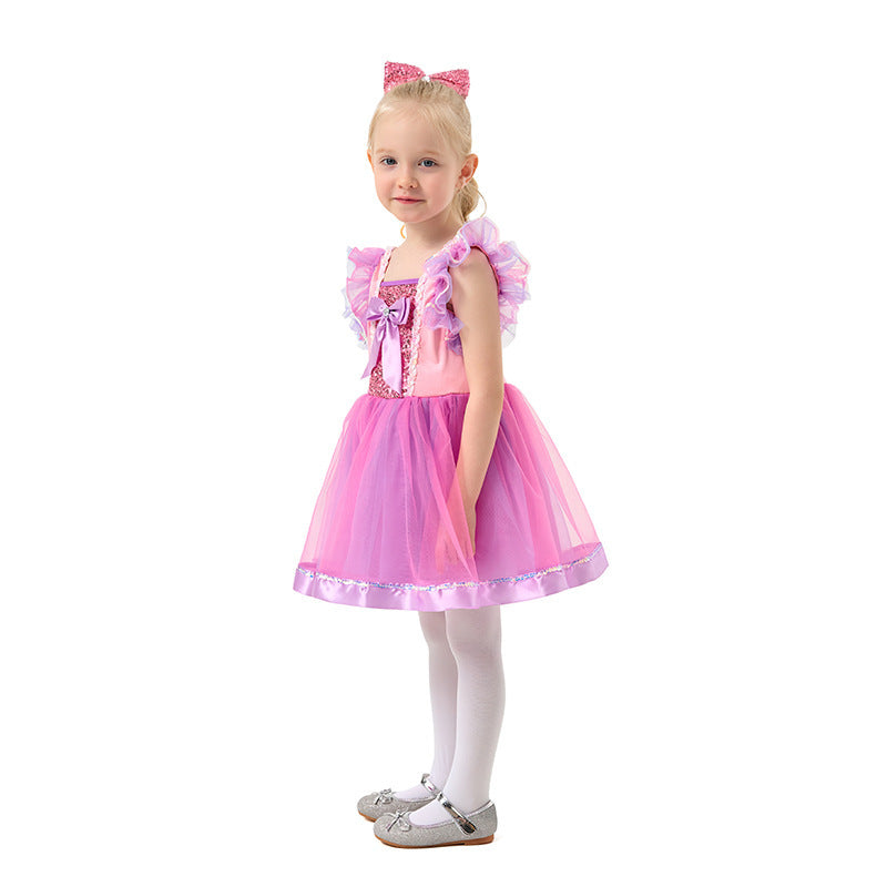 Cotton Ball Dress for Girls Princess Costume for Kindergarten PerformanceChildren's Party Dress