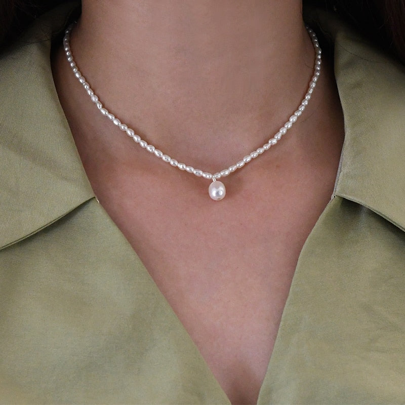 Freshwater Pearl Necklace 925 Sterling Silver