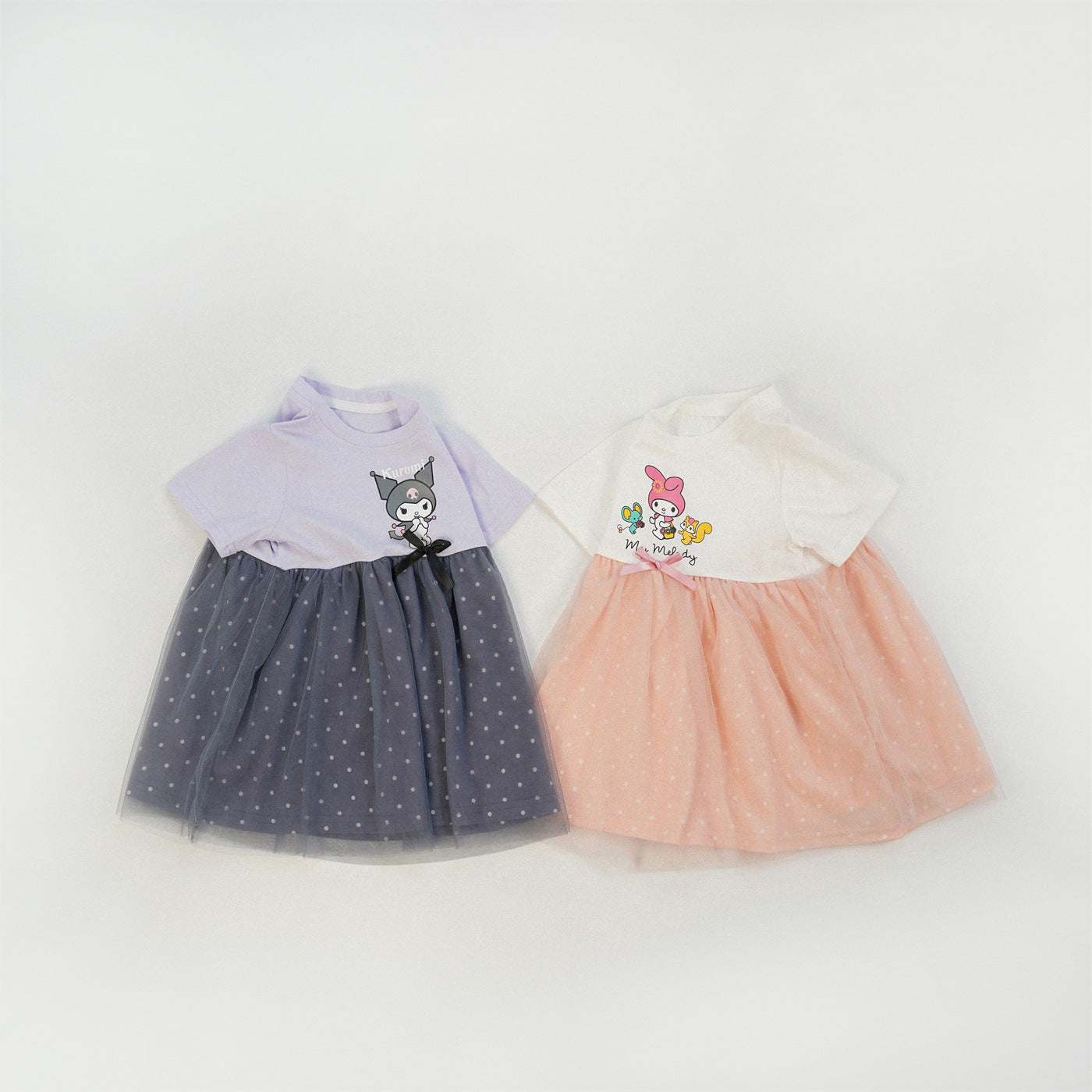 Polka dot gauze dress for girls