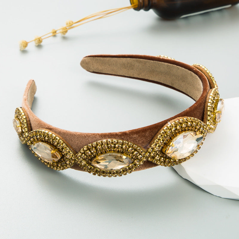 Headband Ins Style Fashion Super Flash Rhinestone Baroque Headband French Temperament Head Jewelry