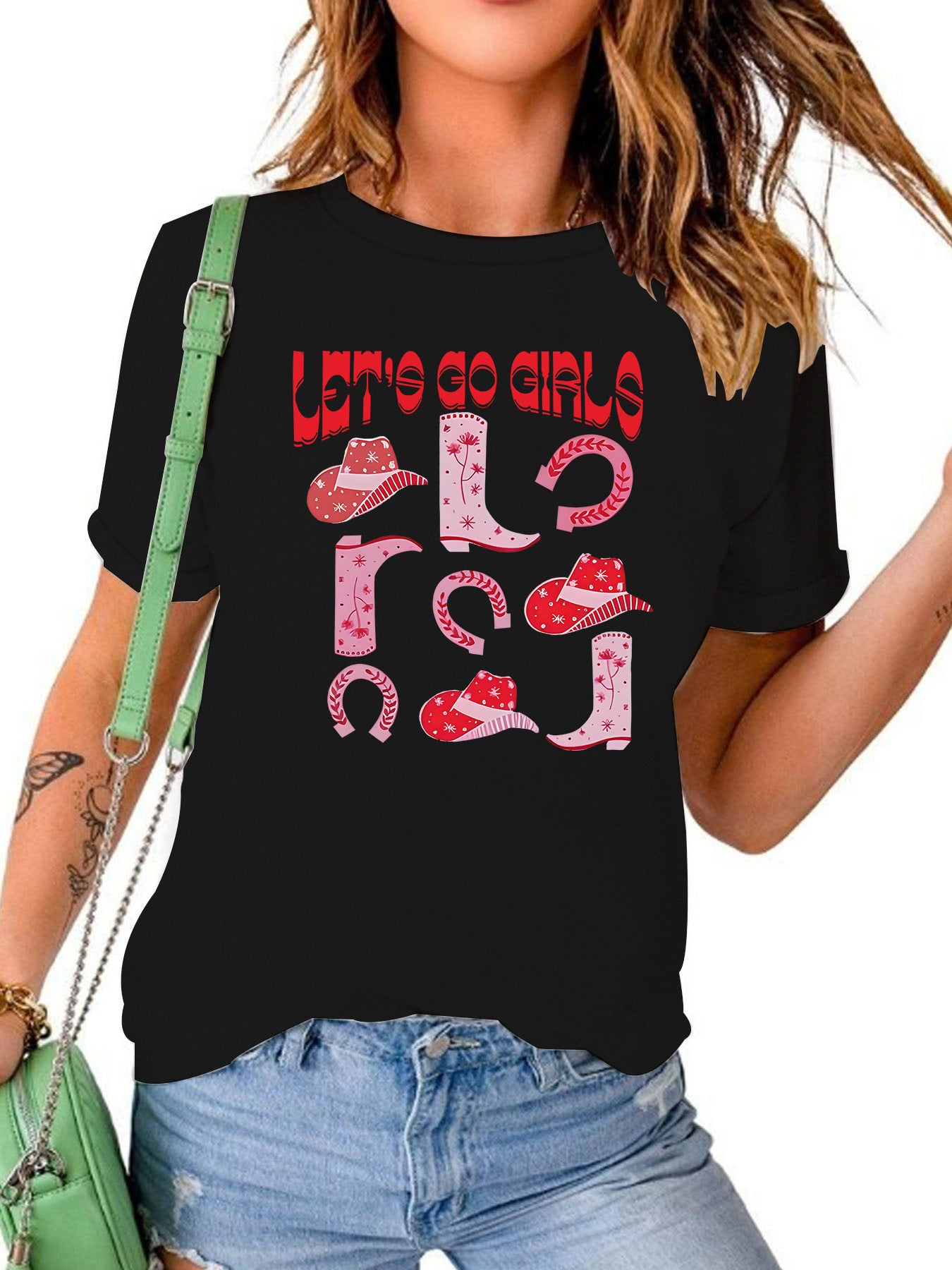GIRLS pattern short sleeved shirt