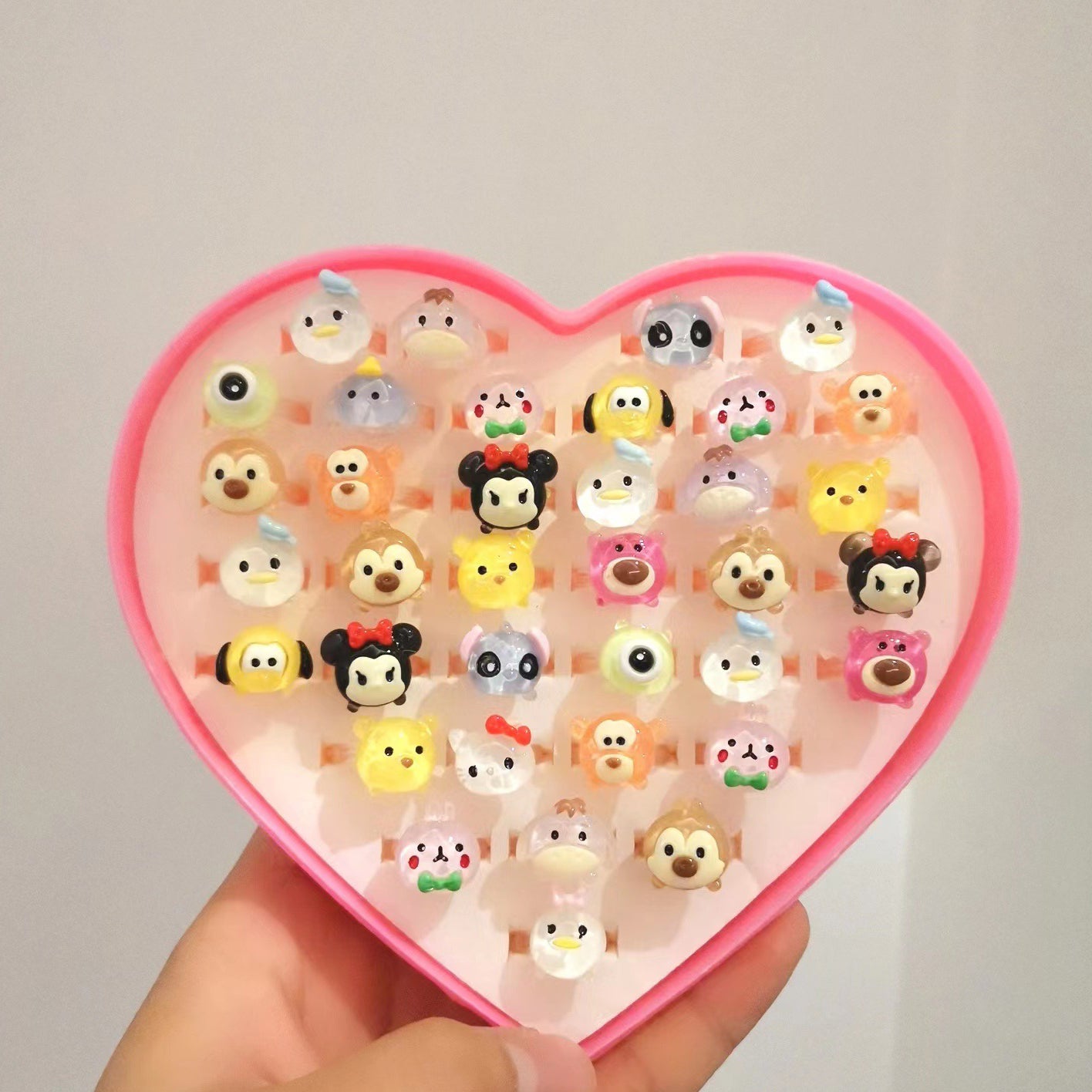 Children's Ring Jewelry Set Korean Cartoon Toy Ring Lovely Princess Girl Gift Resin Ring