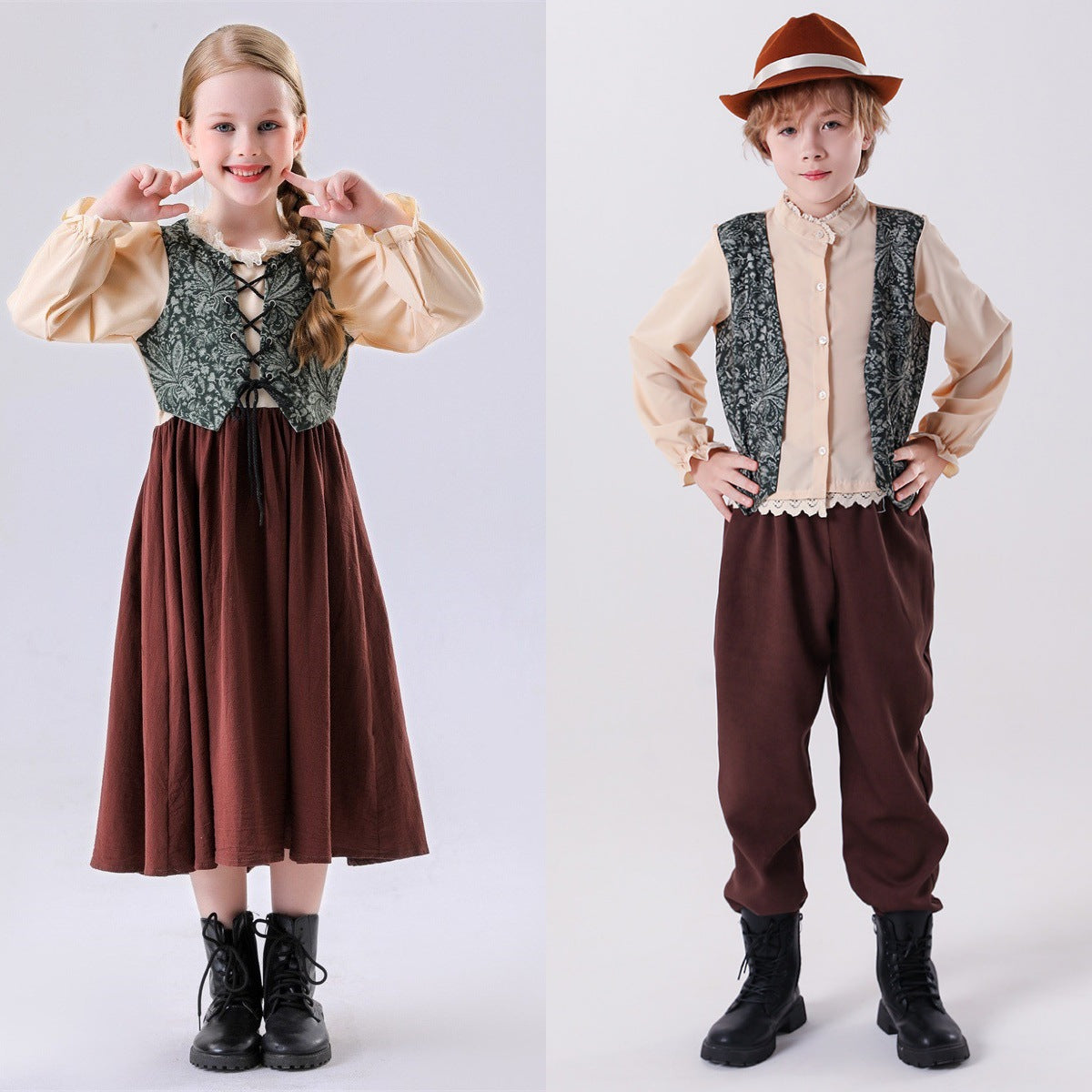 Halloween Children's Medieval  Costume Cosplay Outfit for Boys and Girls