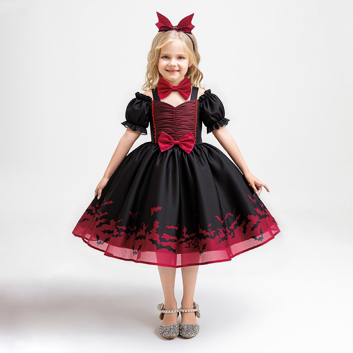 Halloween New Girls' Princess Dress Printed Organza Dress Children's Festival