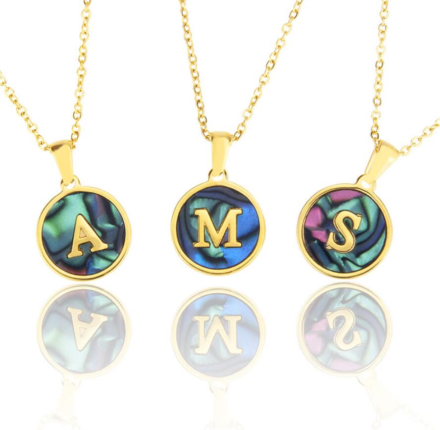 26 Letters Pendant Necklace Women/Girls Stainless Steel Chain Necklace