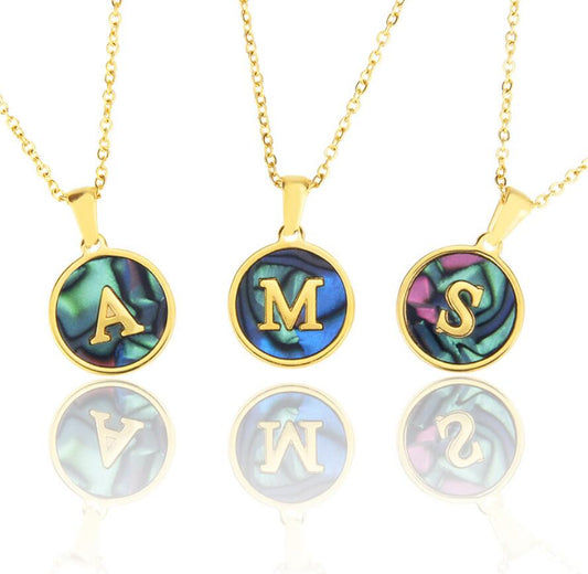 26 Letters Pendant Necklace Women/Girls Stainless Steel Chain Necklace