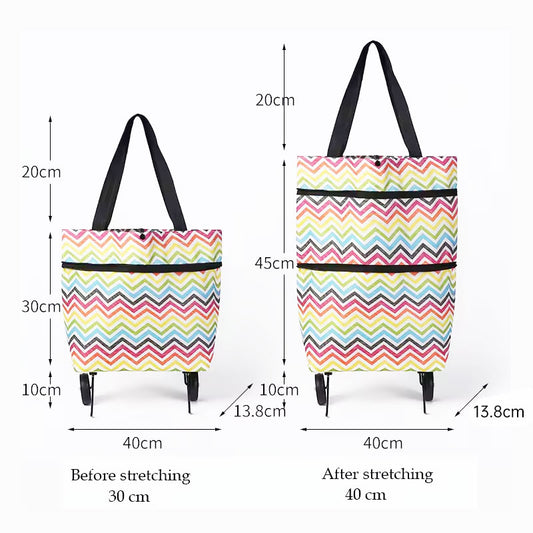 Portable Foldable Shopping Cart with Wheels
