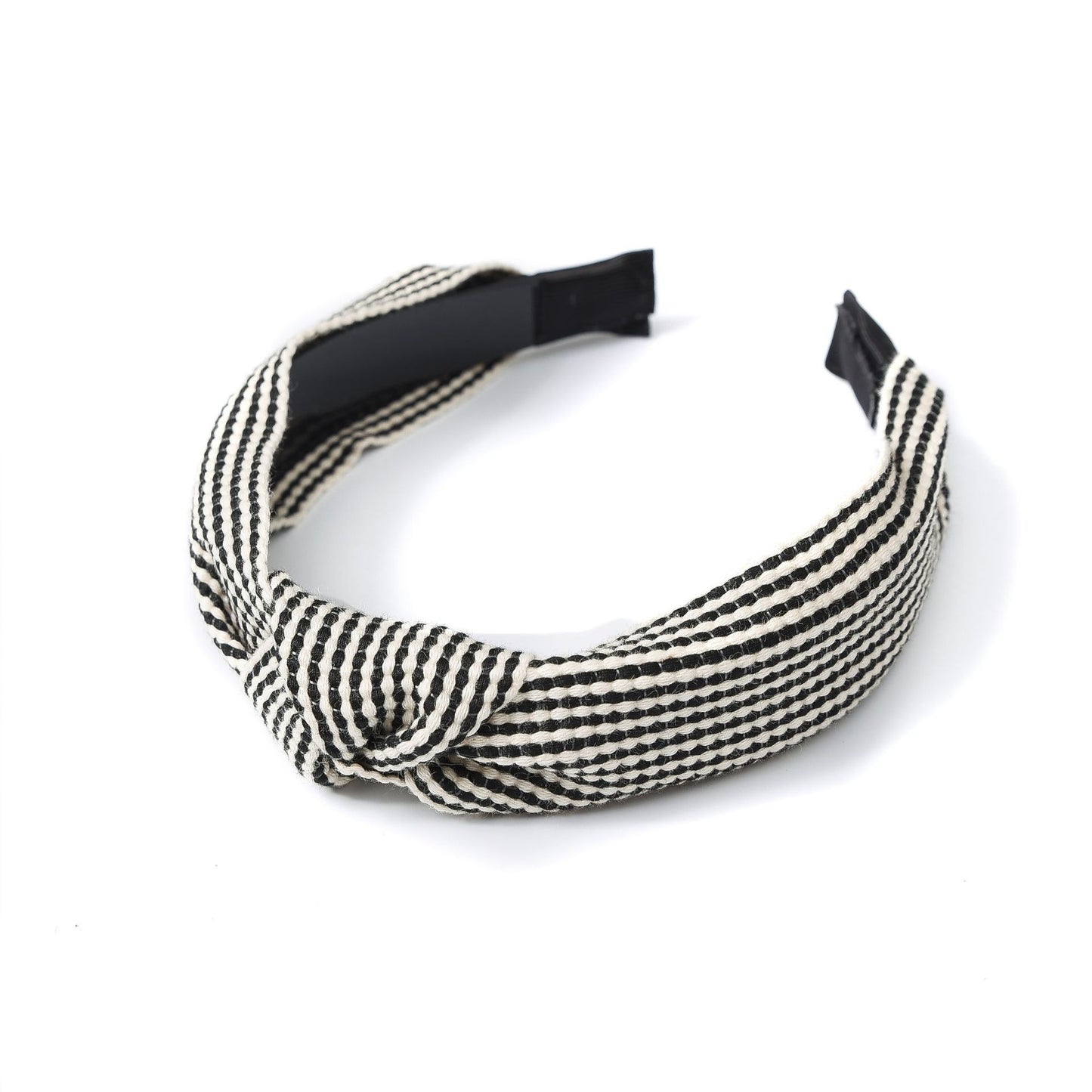 Korean New Simple Cross Grid Hair Hoop Women's Wide Version Crimping Knot Headband Hair Band Jewelry