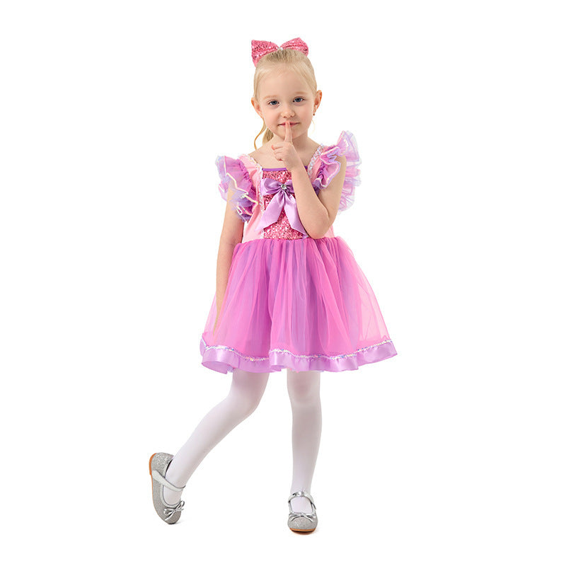 Cotton Ball Dress for Girls Princess Costume for Kindergarten PerformanceChildren's Party Dress