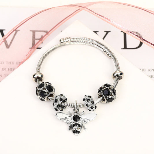 womens Sparkling Diamond Ball Bracelet