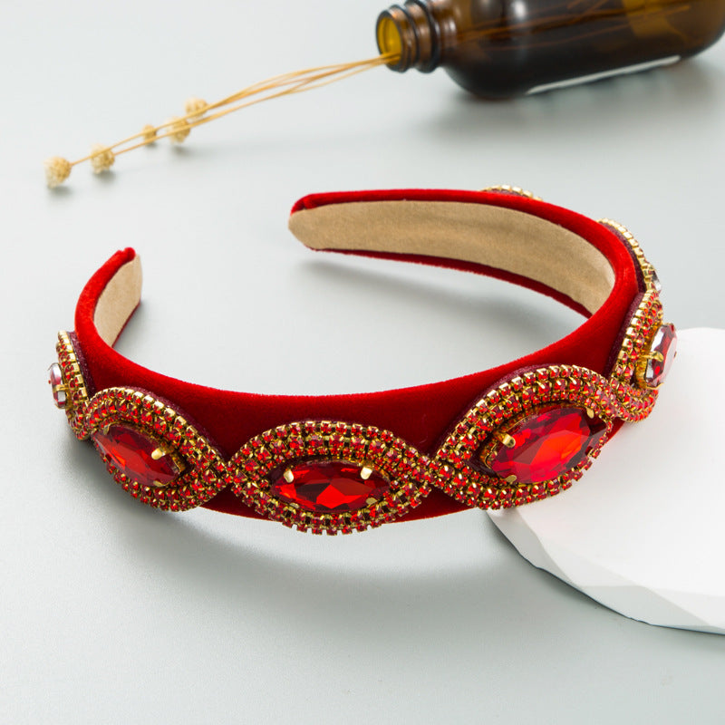 Headband Ins Style Fashion Super Flash Rhinestone Baroque Headband French Temperament Head Jewelry