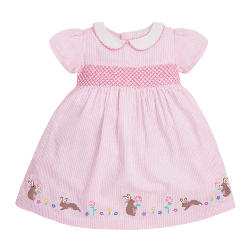 Girls' Dresses Children's Skirts Summer New Skirts Short Sleeves Girls Skirts