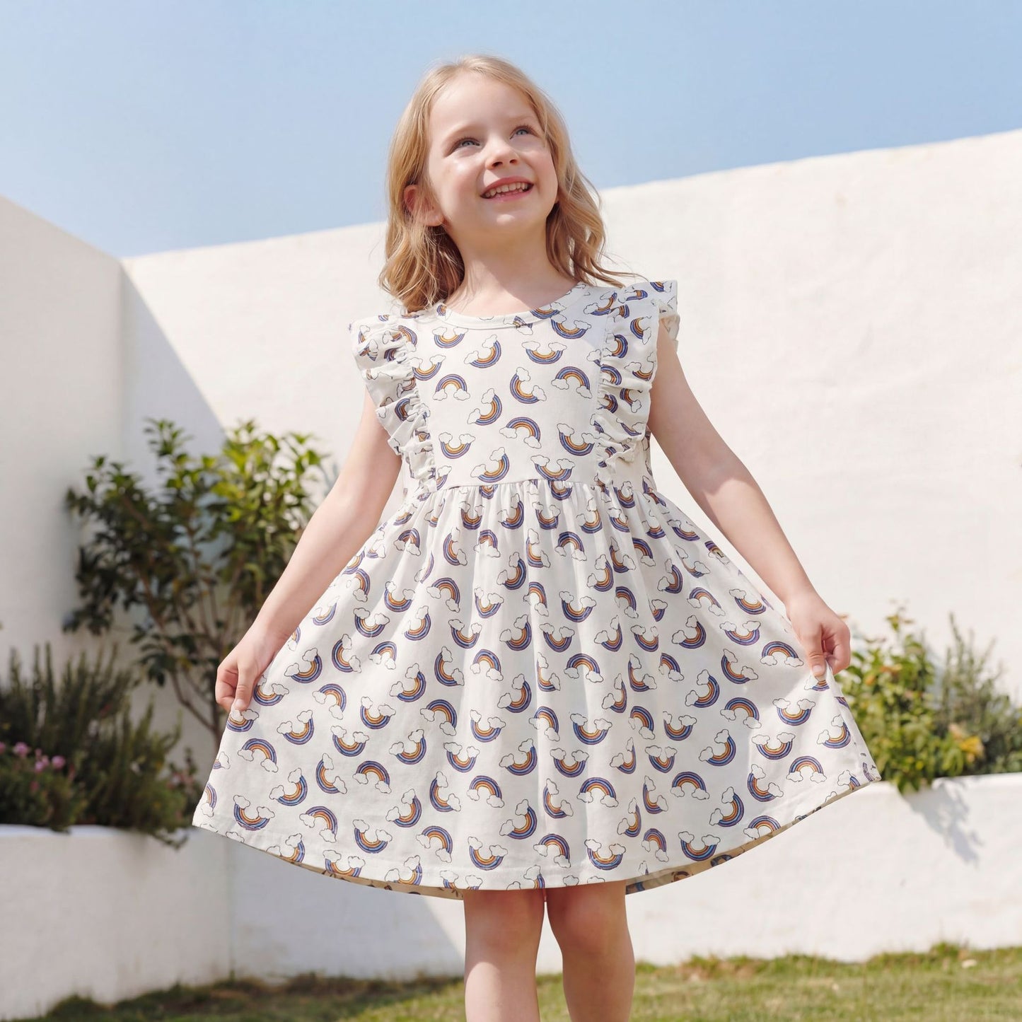 Girls' Dress Cartoon Lace Dress Princess Dress Round Neck