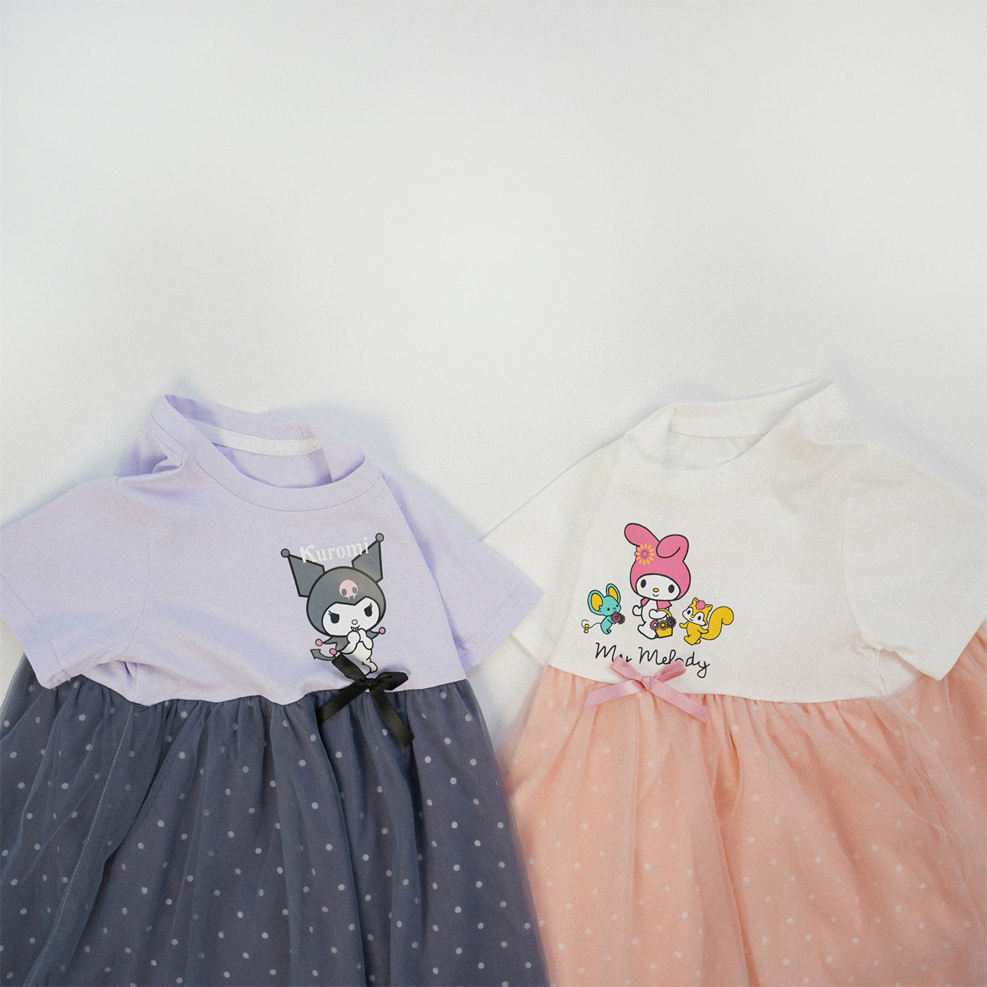 Polka dot gauze dress for girls