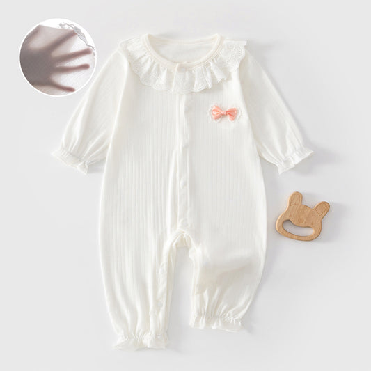 Baby long sleeved jumpsuit summer thin design for baby girls