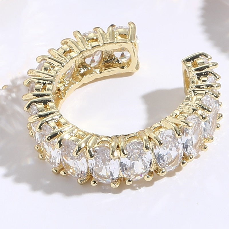 Copper Plated Zircon Ring Ins Style Simple And Luxury 14K Copper Plated Real Gold Ring Jewelry