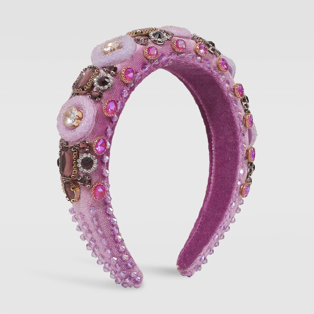 Exquisite Embroidery Rhinestone Flower Headbands Simulation Pearl Beads Padded Headpieces Women's Hair Jewelry Accessories Gifts
