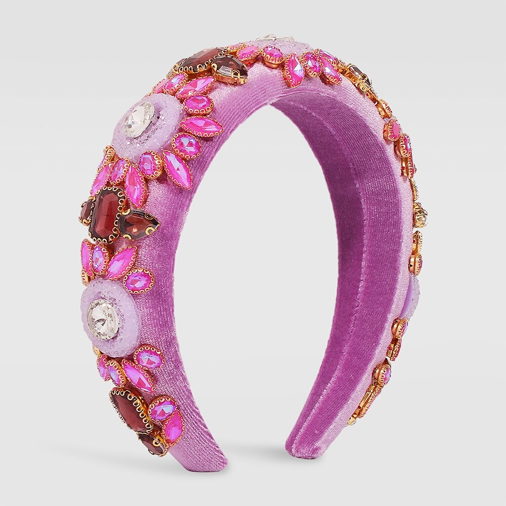 Exquisite Embroidery Rhinestone Flower Headbands Simulation Pearl Beads Padded Headpieces Women's Hair Jewelry Accessories Gifts
