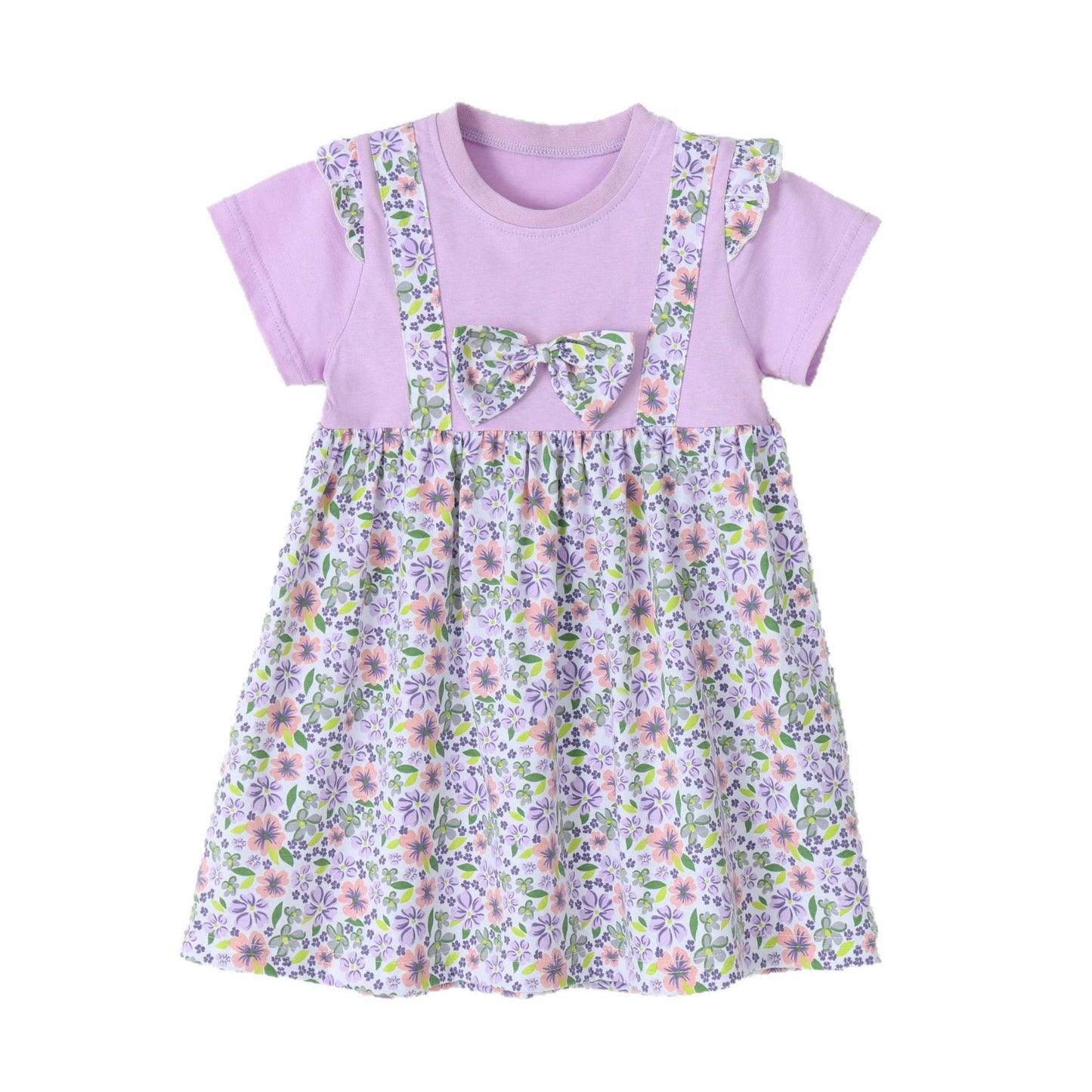 Girls' Dress Cartoon Bow Kids Dress Princess Dress