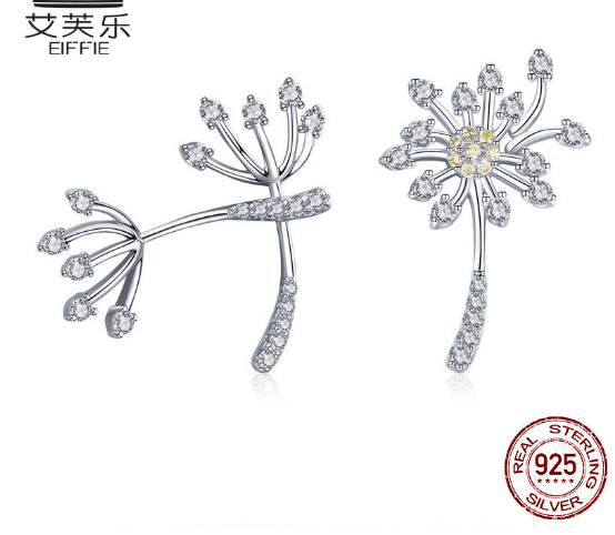 Earrings White Dandelion