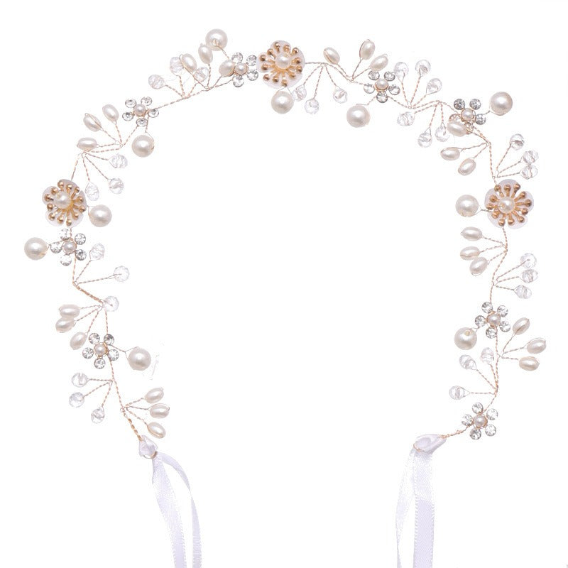 European and American Bridal Jewelry, Flower Handmade Beaded Headband, Hair Band, Wedding Dress Headwear, Hair Accessories