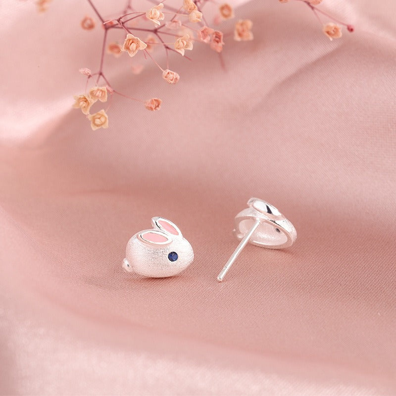 Ins S925 Sterling Silver Bunny Ring Fairy Style Cute Animal Ring Cartoon Girl Jewelry Girl