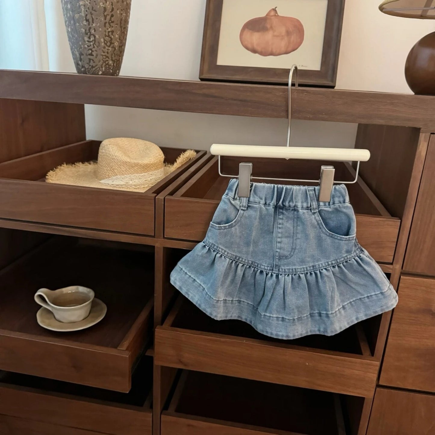 Dress with Denim Mermaid Skirt Set for Girls Outfit