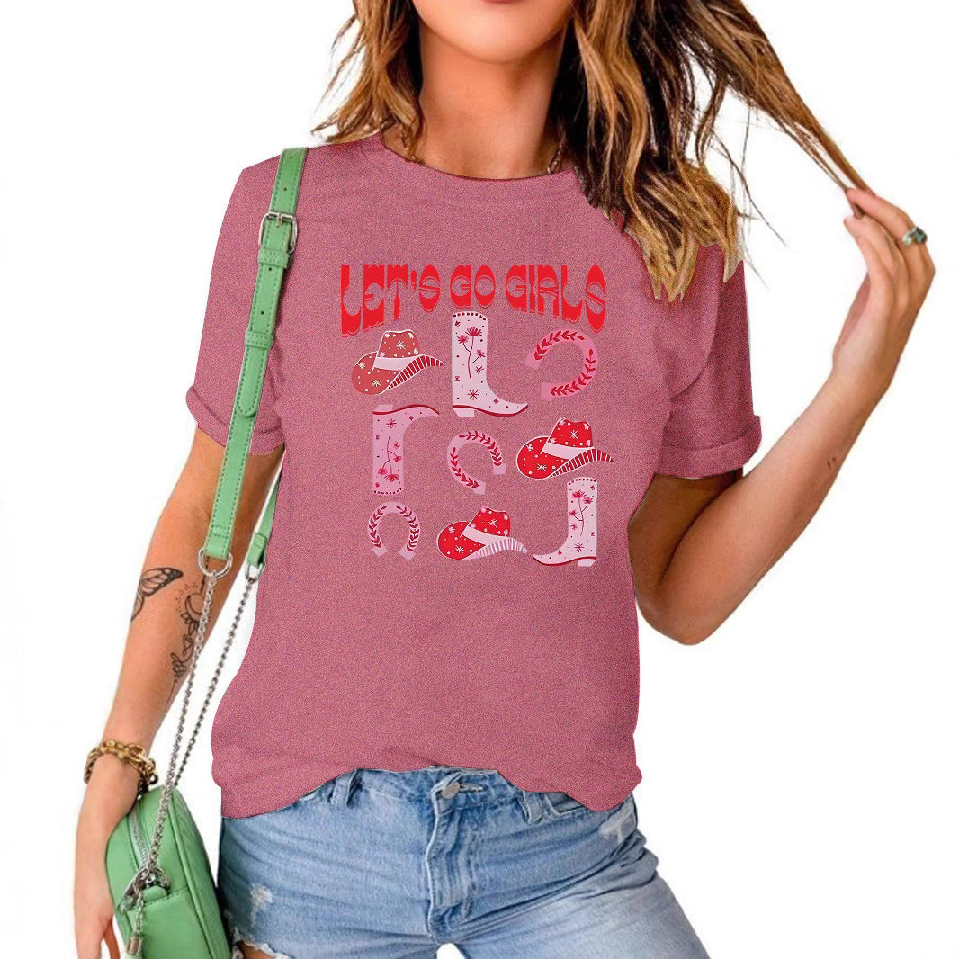 GIRLS pattern short sleeved shirt