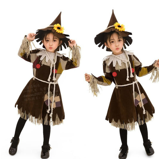 Halloween Kids Costume Witch Wizard Cosplay Dress for Girls Princess Dress